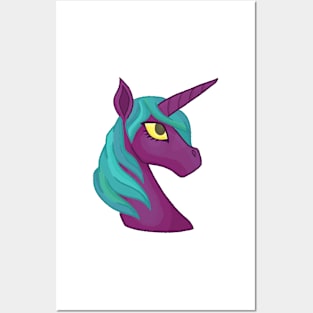 Purple Unicorn (Redrawn Version) Posters and Art